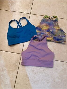 Trio of Women's lululemon energy bras